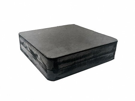 Large Flat-Top Rubber Block · 50mm — Solid rubber block, flat top, 200 × 200 × 50 mm