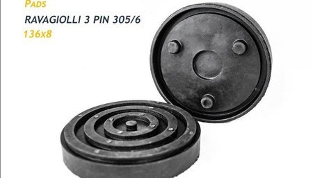 Ravagiolli 3-Pin 305/6 — Clip-over & fitted-in pad, Ø136 mm